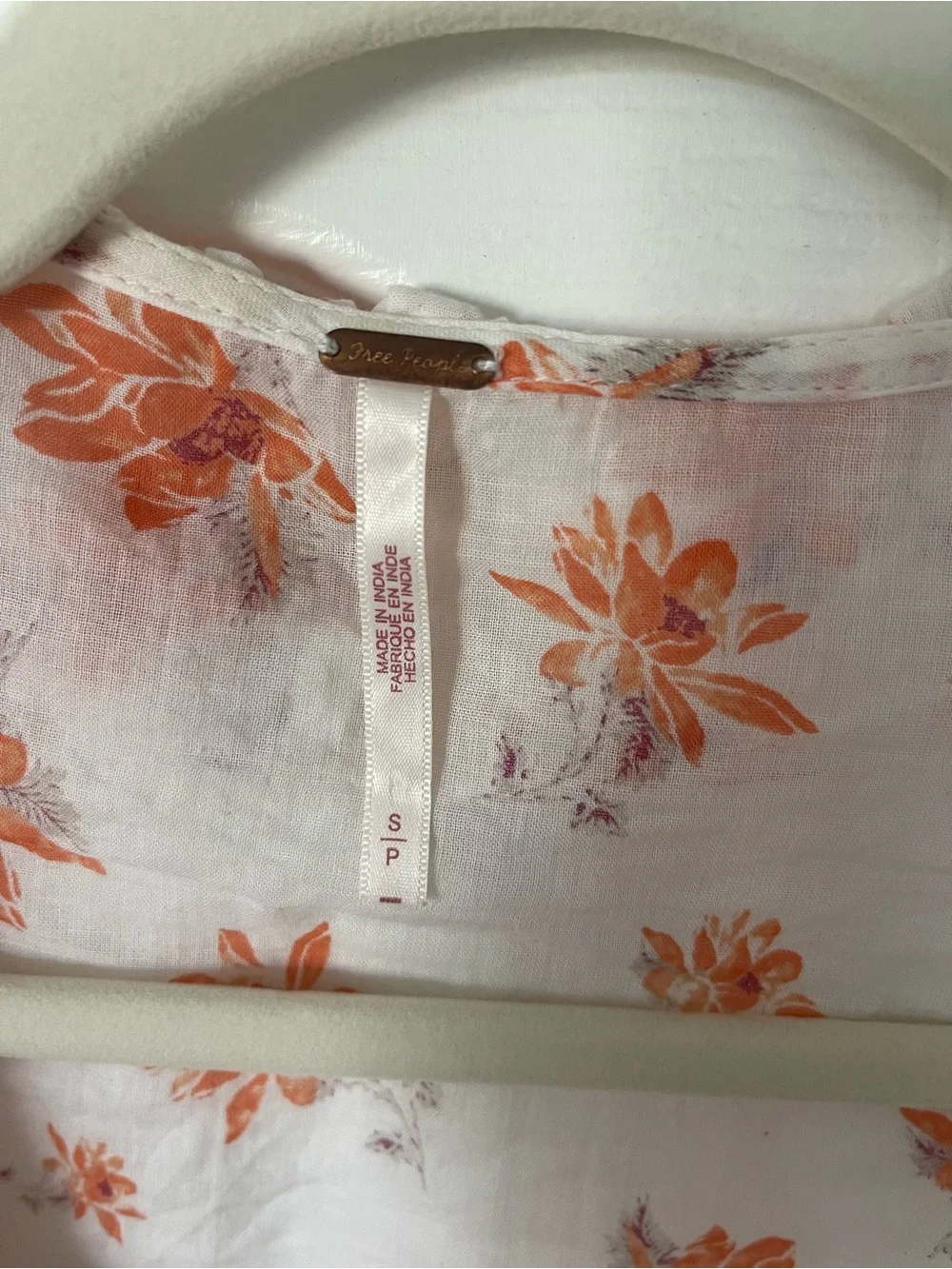 Free People Floral Ruffle Wrap Blouse